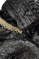 Important Fall 1983 Chanel by Karl Lagerfeld Haute Couture Runway Look 73 Metallic Panne Velvet Dress
