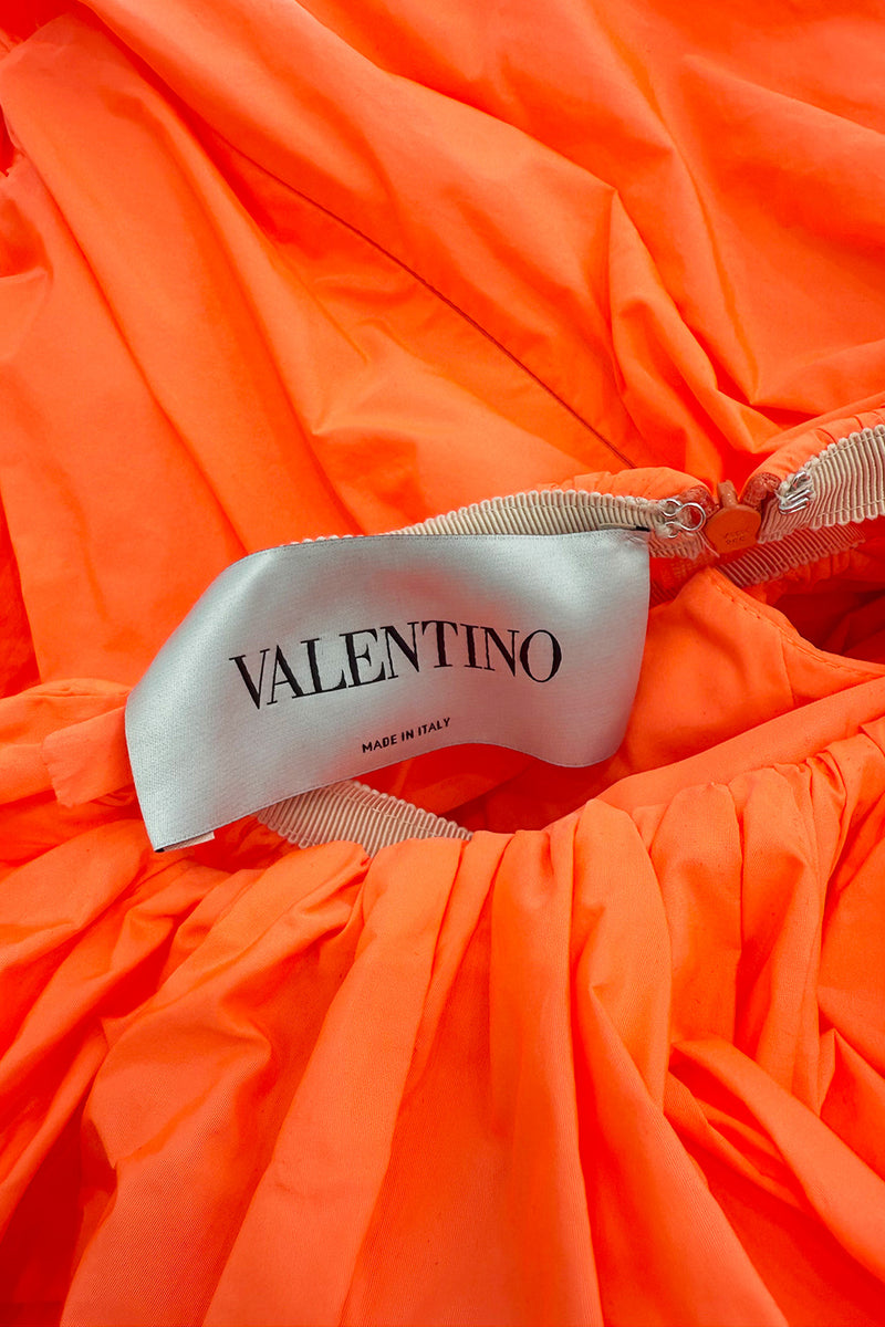 Spectacular Spring 2020 Valentino by Pierpaolo Piccioli Neon Orange Tent Dress w Outstanding Capped Sleeves