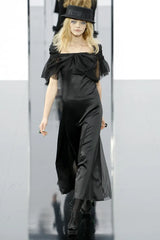 Prettiest Fall 2009 Chanel by Karl Lagerfeld Runway Look 55 Black Silk & Chiffon Dress