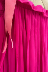 Prettiest circa Spring 1978 Christian Dior by Marc Bohan Pink Silk Chiffon Dress w Ribbon Detailing
