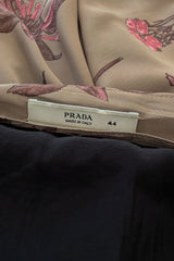 Resort 2008 Prada by Miuccia Prada Look 5 One Shoulder Floral Printed Silk Dress w Low Side Plunge