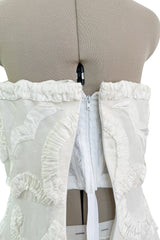 Dreamy Fall 2007 Oscar de la Renta Silk Organza Strapless Wedding Dress w Silk Ribbon Embellishment Detailing