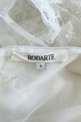 Dreamy Fall 2016 Rodarte Runway Look 40 White Lace, Silk & Net Bias Cut Dress w Hand Done Detailing