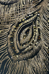 Pre-Fall 2016 Saint Laurent by Hedi Slimane Runway Look 37 Gold Metallic Thread & Sequin Feather Dress