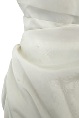 Prettiest 1950s Fred Perlberg Strapless Ivory Dress w Gathered Back Skirting & Net Cotton Muslin Underskirts