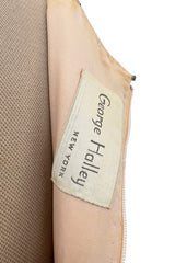 Outstanding 1967 George Halley Couture Heavily Embroidered, Rhinestone & Applique Soft Pink Dress