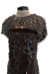 Incredible Fall 2010 Gucci by Frida Giannini Runway Look 45 Strapless Dress Covered w Pailettes & Matching Capelet