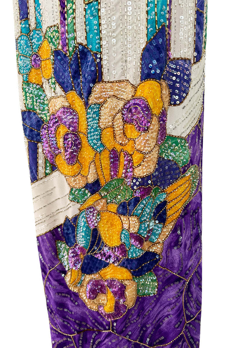 Incredible Spring 1981 Pierre Cardin Haute Couture Look 155 Silk Dress w Extensive Beadwork