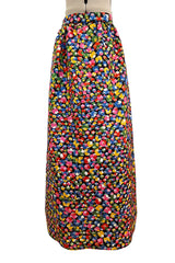Numbered 1970s Christian Dior by Marc Bohan Demi-Couture Metallic Multi Color Silk Set