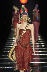 Sexy Fall 2002 Christian Dior by John Galliano Look 23 in Black Strapless Silk w Buckle Details