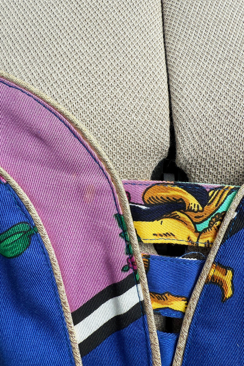 Iconic Spring 1992 Versace by Gianni Versace Jeans Couture Floral Print Full Skirt Halter Mini Dress