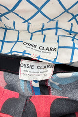 Rare 1969 Ossie Clark Documented Wide Leg Pant & Tie Front Overcoat Set w Celia Birtwell Print