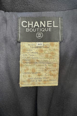 Amazing Fall 1994 Chanel by Karl Lagerfeld Runway Look 20 Deep Blue Black Cashmere Flare Jacket