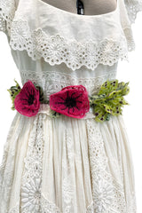 Romantic Resort 2015 Valentino by Pierpaolo & Piccioli & Maria Grazia Chiuri Cotton Embroidered Dress w  Flower Belt