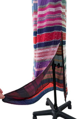 Exceptional Spring 2000 Giorgio Armani Runway Hand Beaded Silk Skirt & Silk Chiffon Top Set