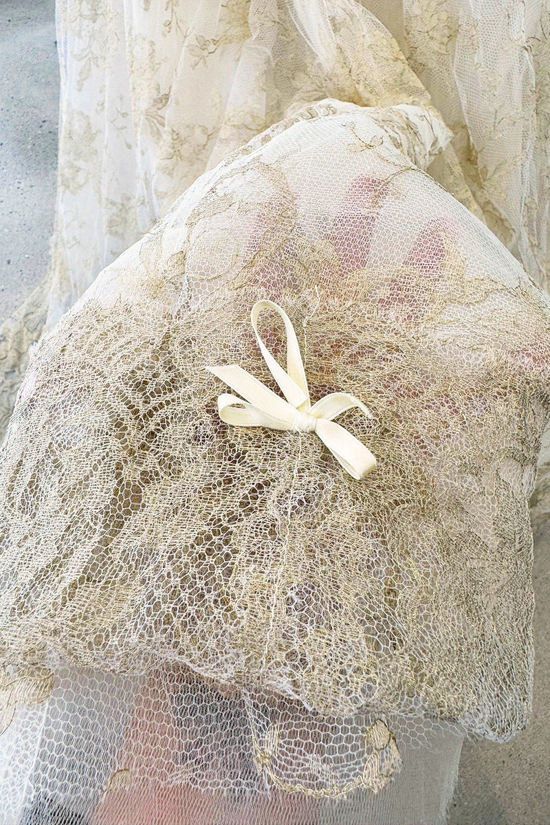 Dreamist Spring 2012 Alexander McQueen by Sarah Burton Soft Gold Lace on Ivory Net Wedding Dress