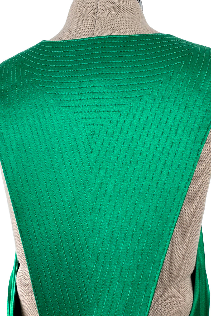 Outstanding Fall 2001 Versace by Donatella Versace Runway Look 54 Green Silk Bias Cut Dress