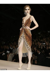 Spring 2008 Christian Dior by John Galliano Runway Look 29 Version Leopard Silk Chiffon Dress