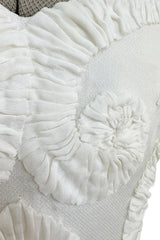 Dreamy Fall 2007 Oscar de la Renta Silk Organza Strapless Wedding Dress w Silk Ribbon Embellishment Detailing