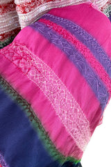 Exceptional Spring 2000 Giorgio Armani Runway Hand Beaded Silk Skirt & Silk Chiffon Top Set