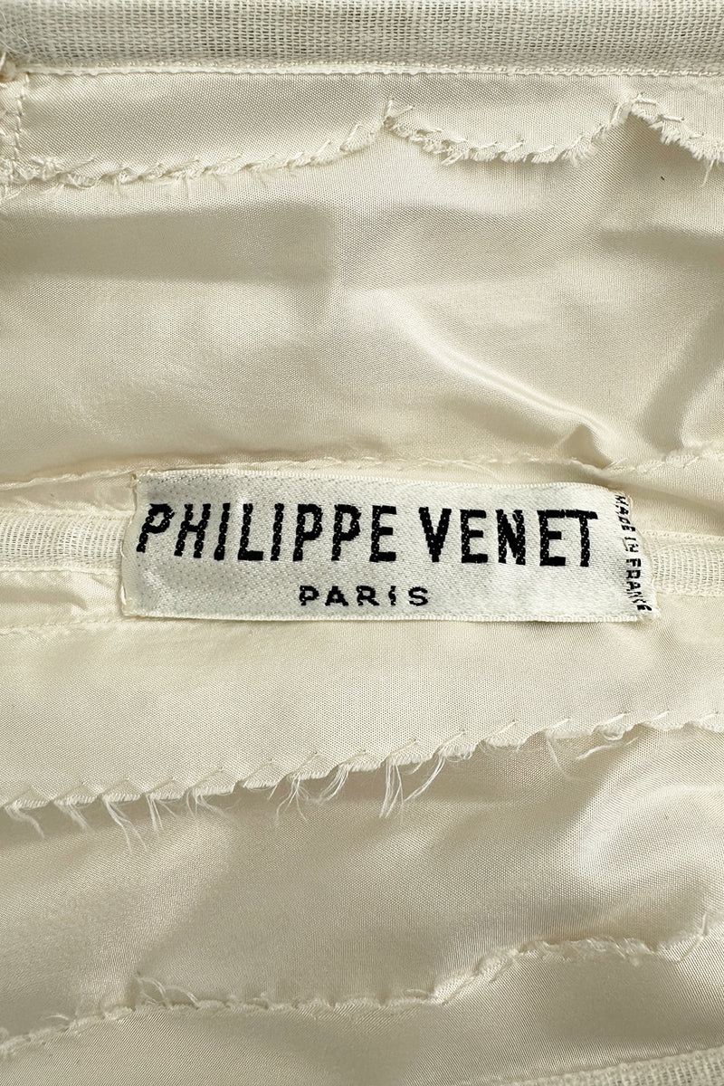 Incredible 1960s Philippe Venet Hand Made Haute Couture Ivory Silk Wrape Over Inner Structural Dress