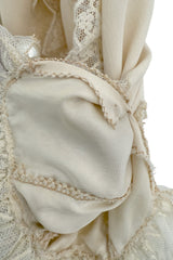 Incredibly Rare Fall 1979 Chloe by Karl Lagerfeld Couture Runway Ivory Chiffon & Lace Dress w pearl Details