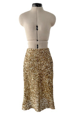 Outstanding 2010s Valentino by the Original Mr. Valentino Two Piece Metallic Gold Sequin Covered Set