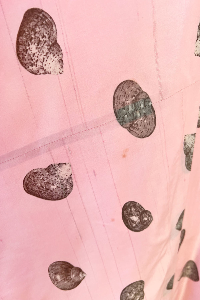Gorgeous Spring 1974 Valentino Ad Campaign Shell Print Pink Silk Chiffon Top & Silk Twill Skirt Set
