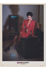 Iconic Spring 1985 Yves Saint Laurent Runway & Ad Campaign Plunge Dress w Jewel Clasp