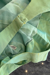Rare Spring 1964 Cristobal Balenciaga Haute Couture Pale Mint Green Sculpted Silk Taffeta Dress