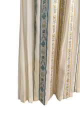 1970s Lanvin by Jules-Francois Crahay Couture Ivory Silk Chiffon & Floral Silk Ribbon Dress