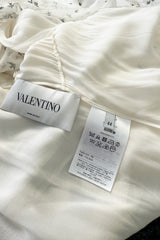 Spectacular Spring 2017 Valentino by Pierpaolo Piccioli Runway Look 52 Zandra Rhodes Print White Silk Chiffon Dress