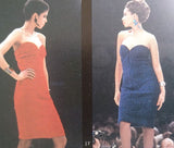 Fall 1986 Yves Saint Laurent Runway & Ad Campaign Hand Gathered Strapless Velvet Dress