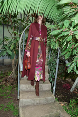 Prettiest Fall 2006 Original Mr. Valentino Purple Print Ruffled Skirt & Plunging Halter Top Dress Set