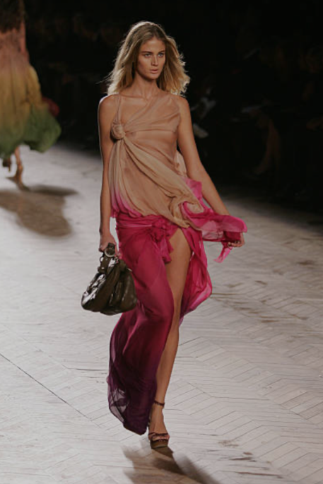 Prettiest Spring 2006 Christian Dior by John Galliano Pink Ombre Silk Chiffon Dress