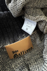 Fantastic Fall 2006 John Galliano Charcoal & Grey Knit Sweater Coat w Metal Buttons
