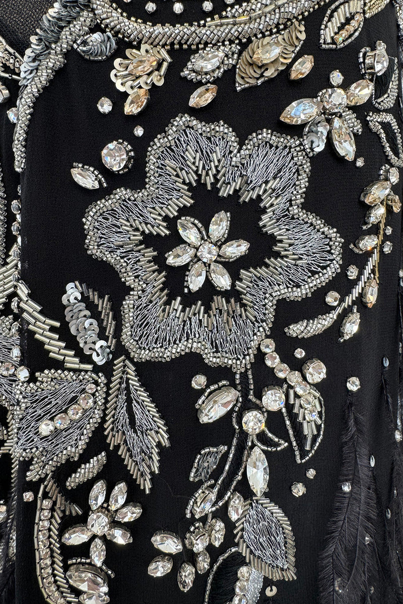 Roberto Cavalli bead-embellished short silk dress - Black