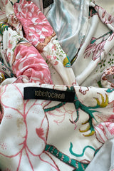 Phenomenal Spring 2006 Roberto Cavalli Pink Floral Print on Ivory Jersey Dress (Copy)