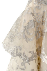 Dreamy Pre-Fall 2015 Oscar de la Renta Look 36 Metallic Gold Applique & Ivory Net Dress