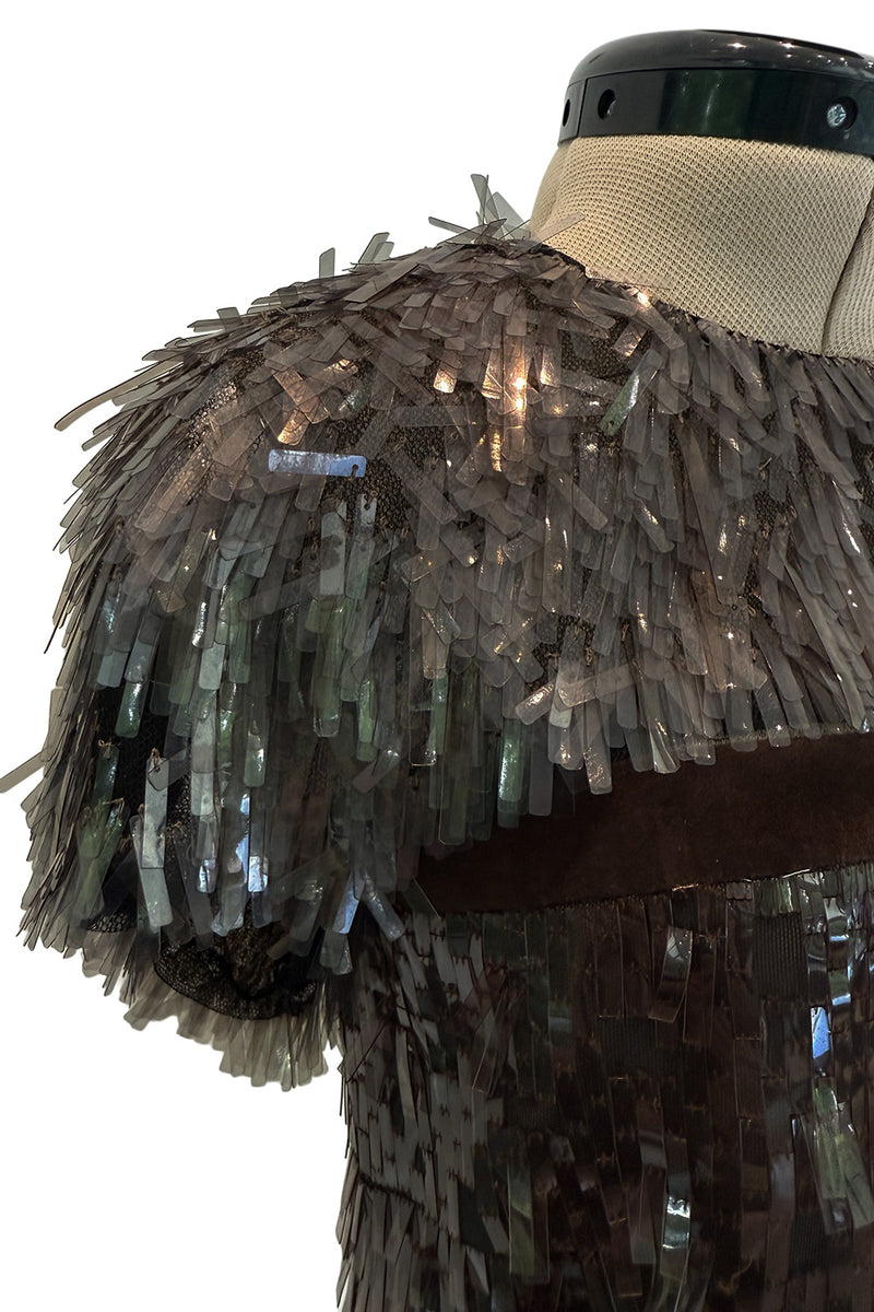 Incredible Fall 2010 Gucci by Frida Giannini Runway Look 45 Strapless Dress Covered w Pailettes & Matching Capelet