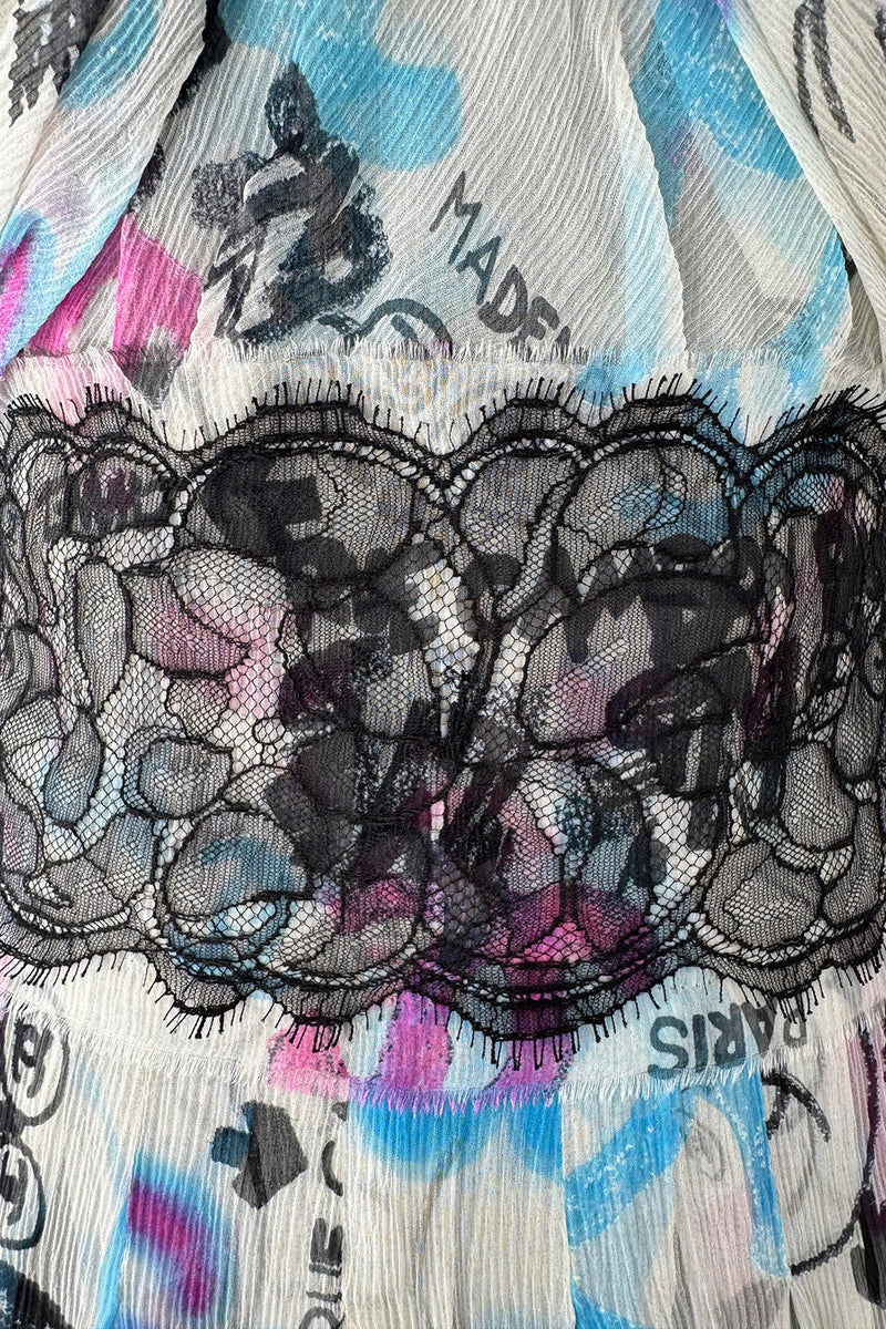Spectacular Cruise 2007 Chanel by Karl Lagerfeld Chanel Print Silk Chiffon Dress