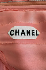 Chanel 1975-76 Haute Couture Top Stiched Pink with Belt - 13.5" W