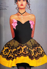 Rare Spring 1988 Christian Lacroix Demi-Couture Luxe Label Strapless Mini Dress w Lace & Bow Details