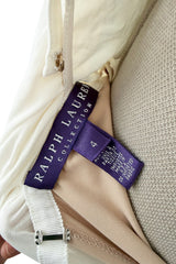 Spring 2012 Ralph Lauren Purple Label Runway Look 53 Backless Ivory Jersey Dress w Pearl Belt
