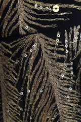 Pre-Fall 2016 Saint Laurent by Hedi Slimane Runway Look 37 Gold Metallic Thread & Sequin Feather Dress