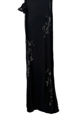 Phenomenal Fall 2006 John Galliano Black Silk Chiffon Dress w Sequins & Beading
