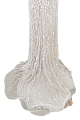 Beautiful Spring 2022 Naeem Khan Bridal Collection 'Salinas' Ivory Net Dress w Sequin Pattern & Trained Skirt