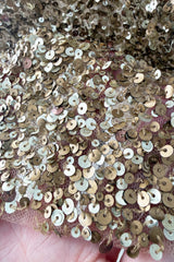 Outstanding 2010s Valentino by the Original Mr. Valentino Two Piece Metallic Gold Sequin Covered Set