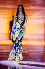 Very Rare Spring 1993 Versace by Gianna Versace Runway & Lookbook 'Miami Collection' Floral Print Silk Vest