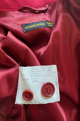 Important Fall 1999 Alexander McQueen 'The Overlook' Immaculately Tailored Rare Red Fantail Coat
